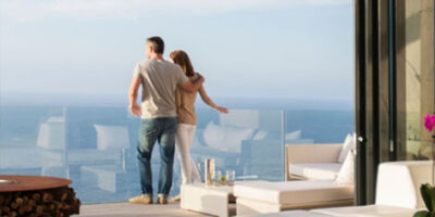 residential home overlooking skyline 